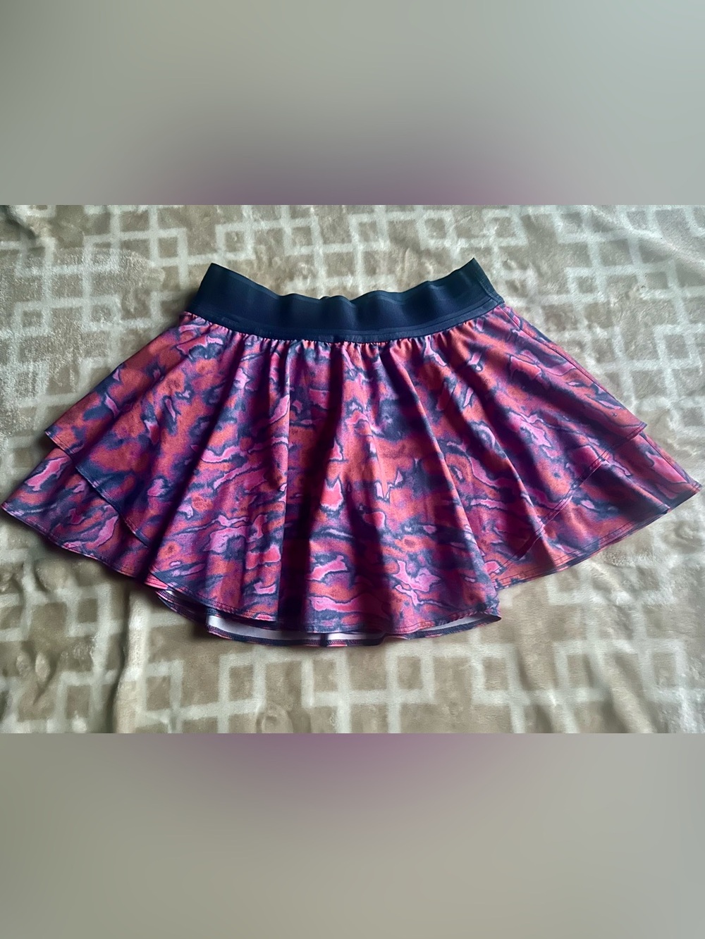 Lululemon Athletica Pink & Navy Abstract Circle Skirt